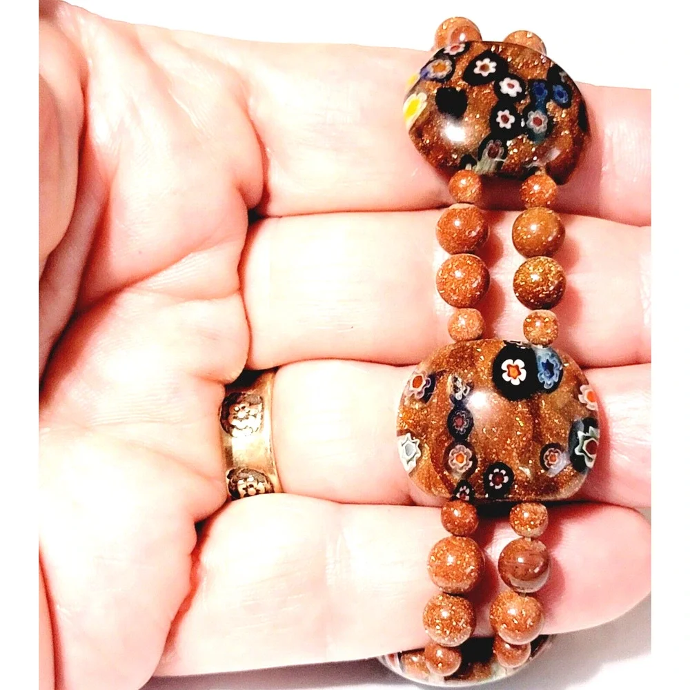 Vintage Goldstone Glass Bracelet‎ 7
